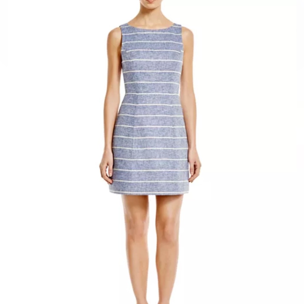 Alice + Olivia, size 0, striped Blue and White Sleeveless Dress.